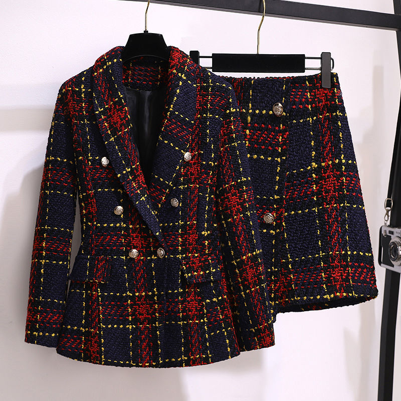 Winter Clothing Ladies - Женский зимний винтажный твидовый корейский костюм,