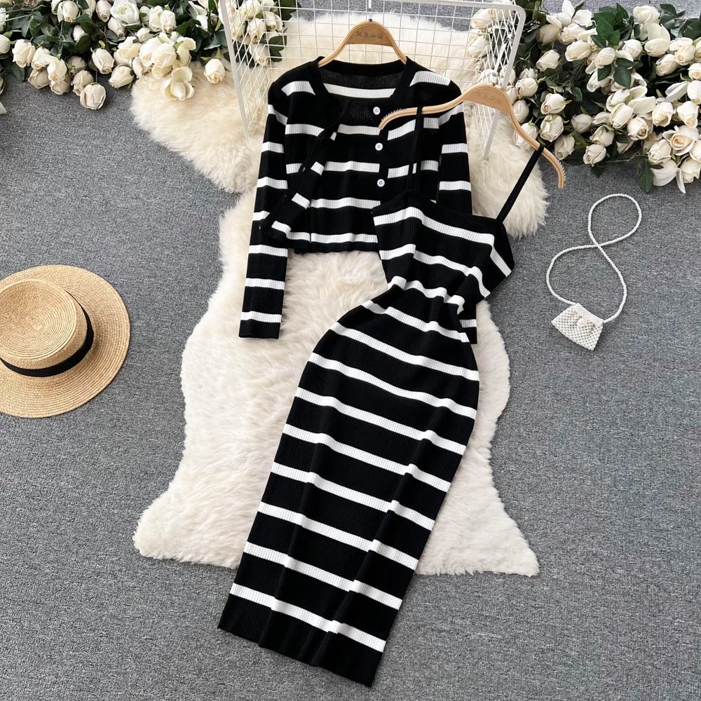 Winter Clothing Ladies - Корейское милое цветное лоскутное полосатое платье