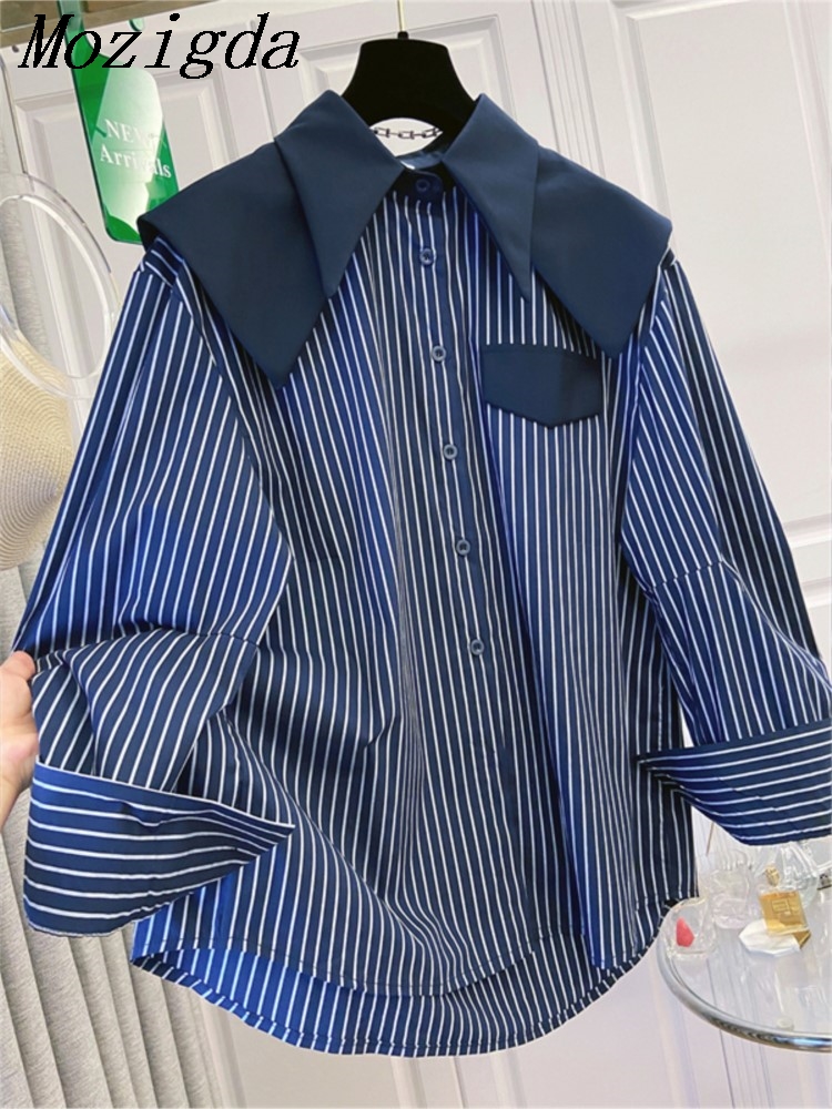Winter Clothing Ladies - Осень-зима, женские рубашки, лоскутная полосатая женская